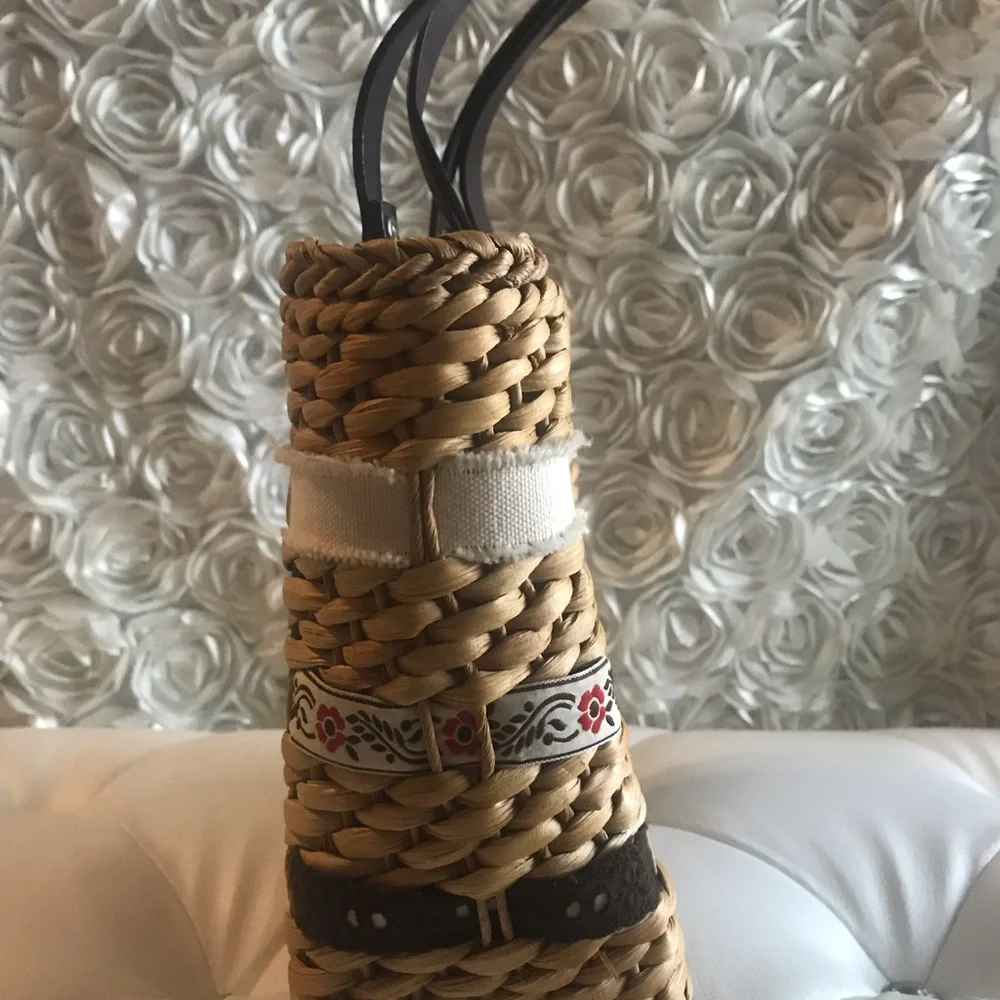 Straw Woven Rattan Vintage Roxy Purse Handbag